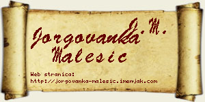 Jorgovanka Malešić vizit kartica